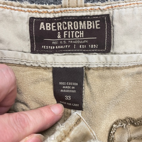 Abercrombie & Fitch Shorts Mens 33 Brown Khaki Vintage Fatigues Cargo Cut offs - Picture 2 of 6